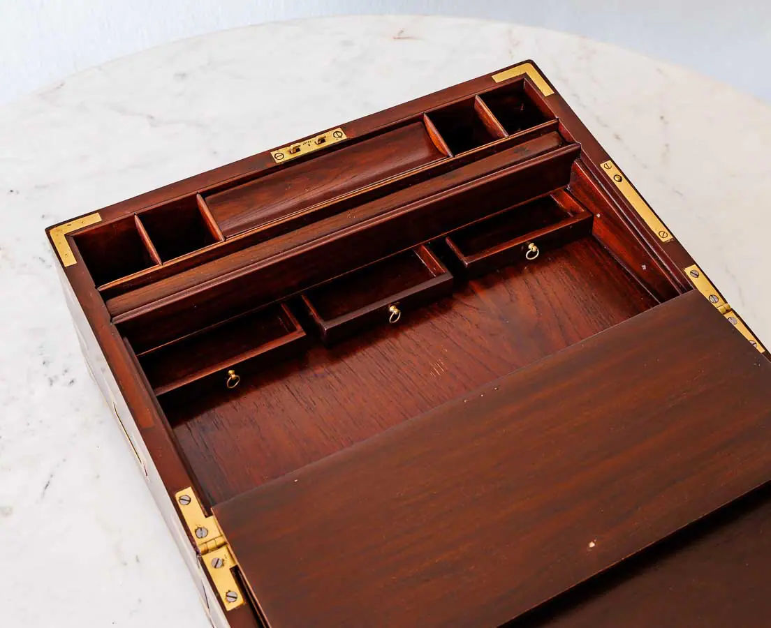 Antique Boxes - British Colonial Mahogany Portable Writing Desk - The Past Perfect Collection - Singapore