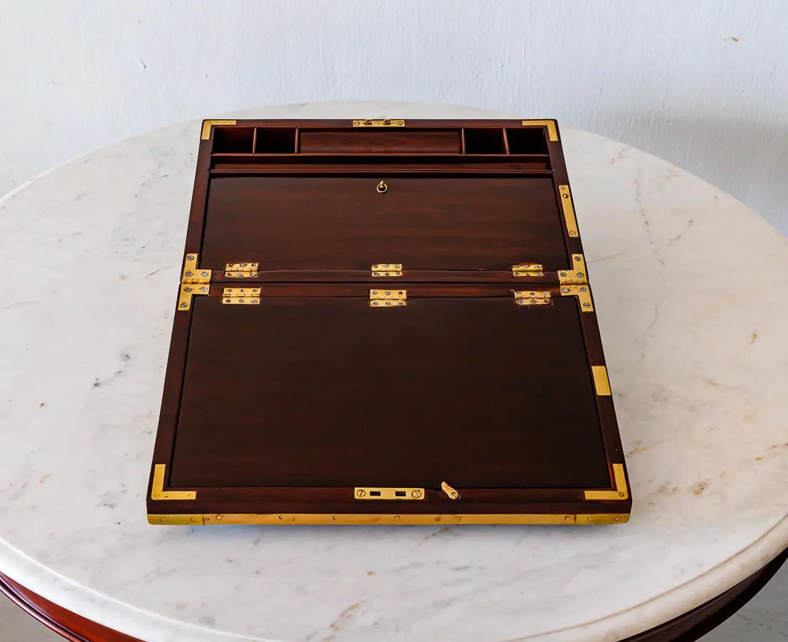 Antique Boxes - British Colonial Mahogany Portable Writing Desk - The Past Perfect Collection - Singapore