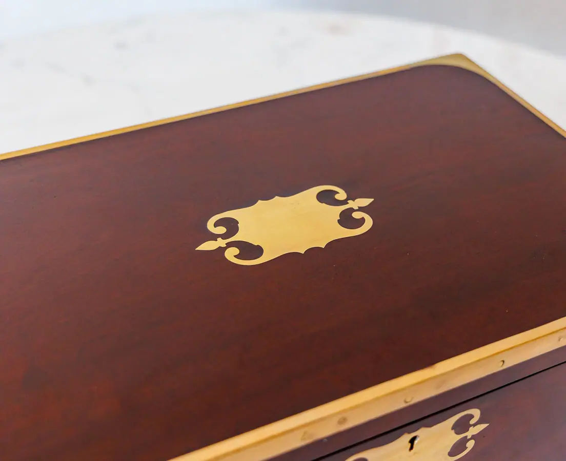 Antique Boxes - British Colonial Mahogany Portable Writing Desk - The Past Perfect Collection - Singapore