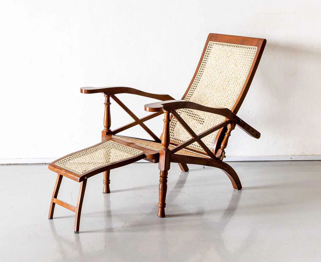 Antique Chairs - British Colonial Teakwood Easy Chair - The Past Perfect Collection - Singapore