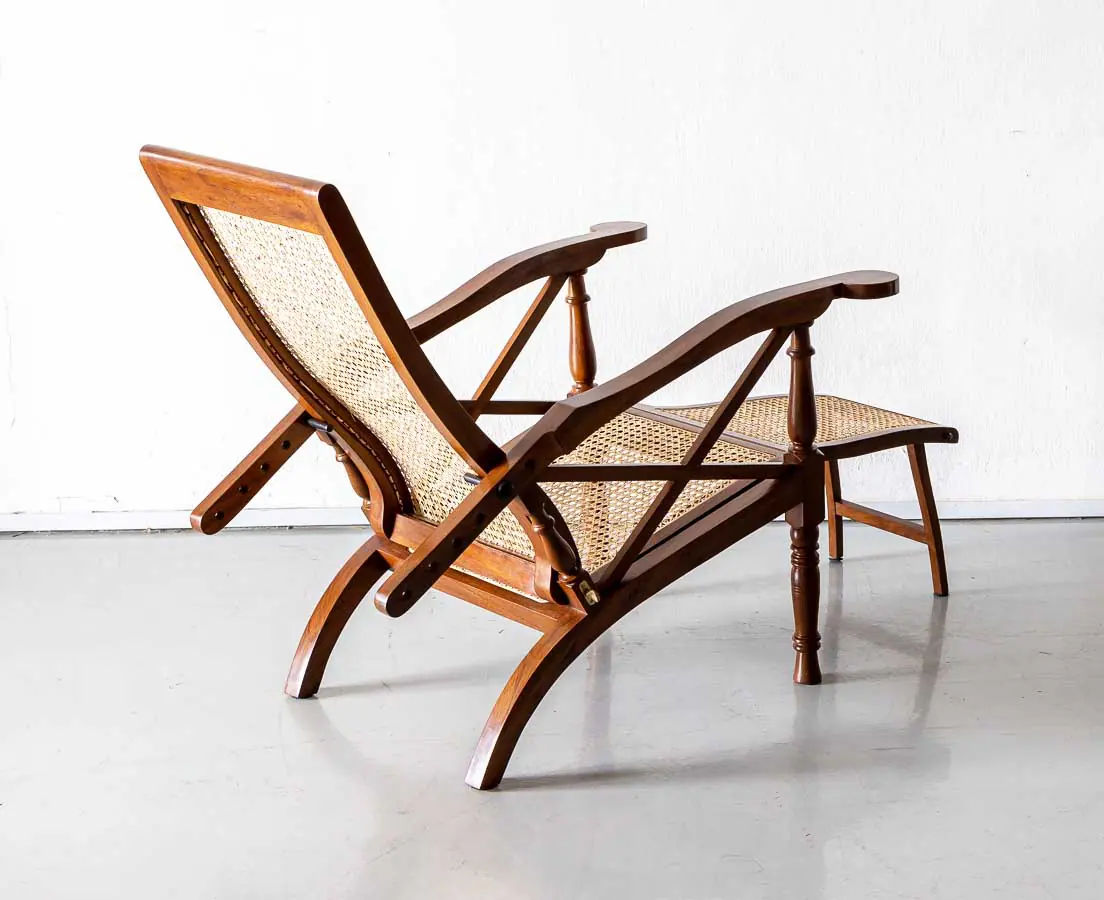 Antique Chairs - British Colonial Teakwood Easy Chair - The Past Perfect Collection - Singapore