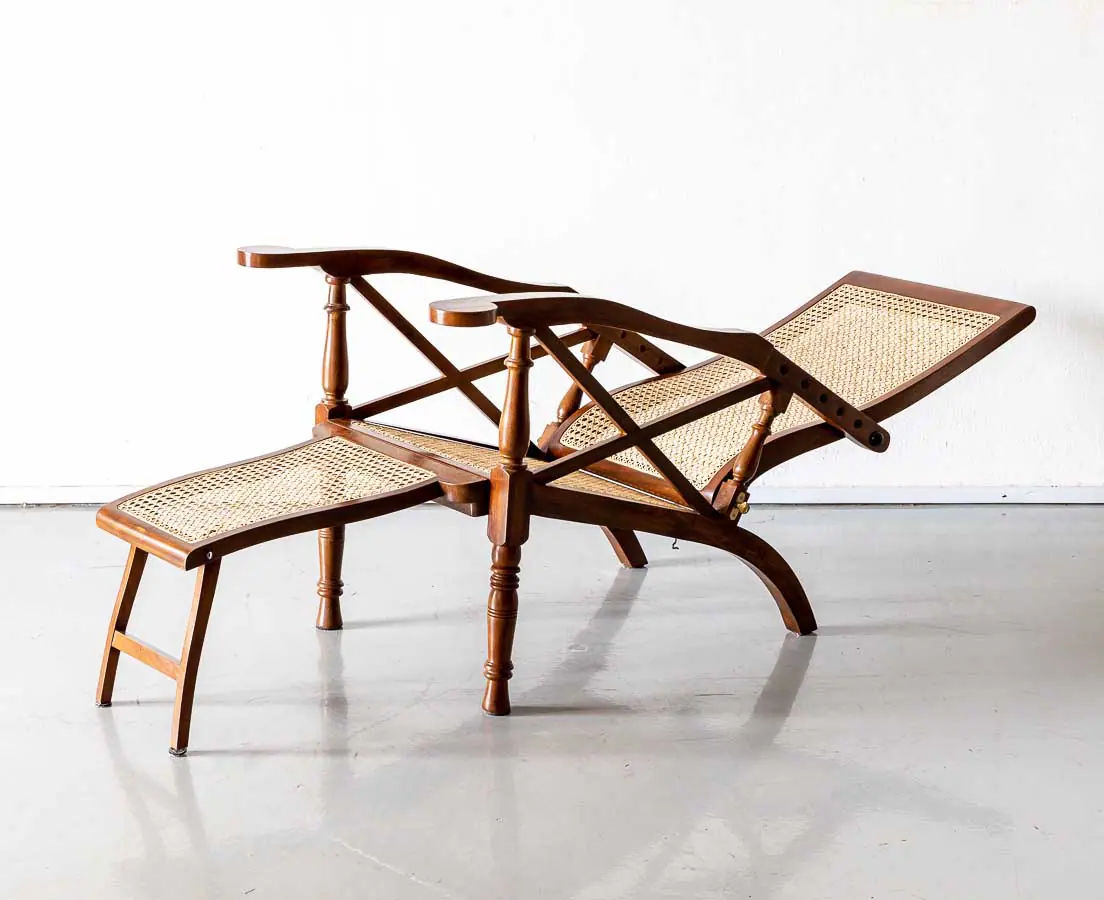 Antique Chairs - British Colonial Teakwood Easy Chair - The Past Perfect Collection - Singapore