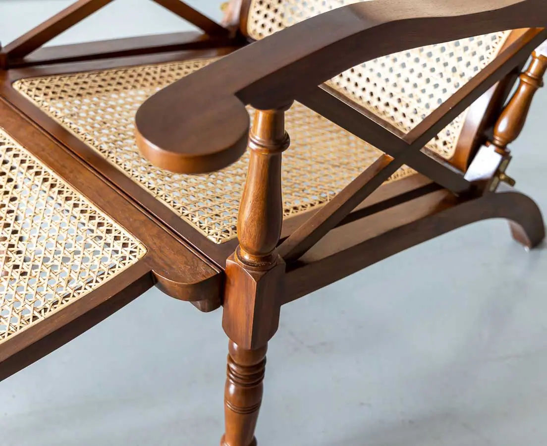 Antique Chairs - British Colonial Teakwood Easy Chair - The Past Perfect Collection - Singapore