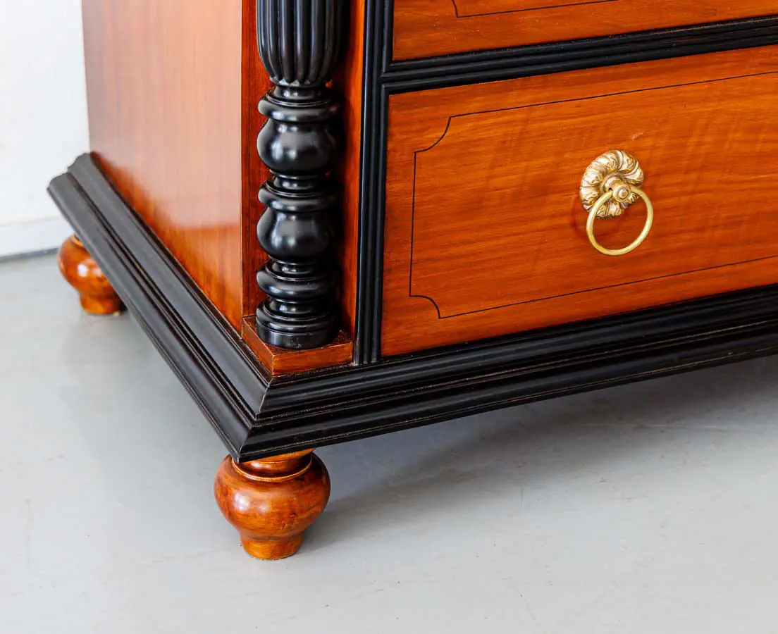Antique Chests of Drawers - British Colonial Camphor & Ebony Secretaire Chest of Drawers - The Past Perfect Collection Singapore