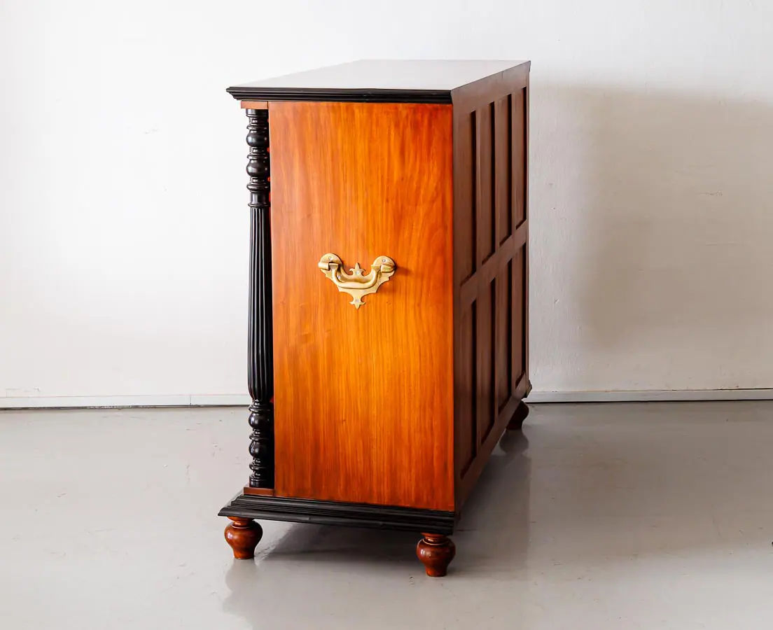 Antique Chests of Drawers - British Colonial Camphor & Ebony Secretaire Chest of Drawers - The Past Perfect Collection Singapore