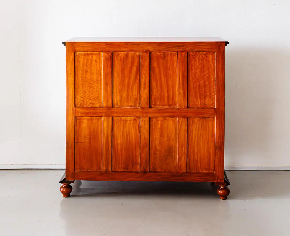 Antique Chests of Drawers - British Colonial Camphor & Ebony Secretaire Chest of Drawers - The Past Perfect Collection Singapore