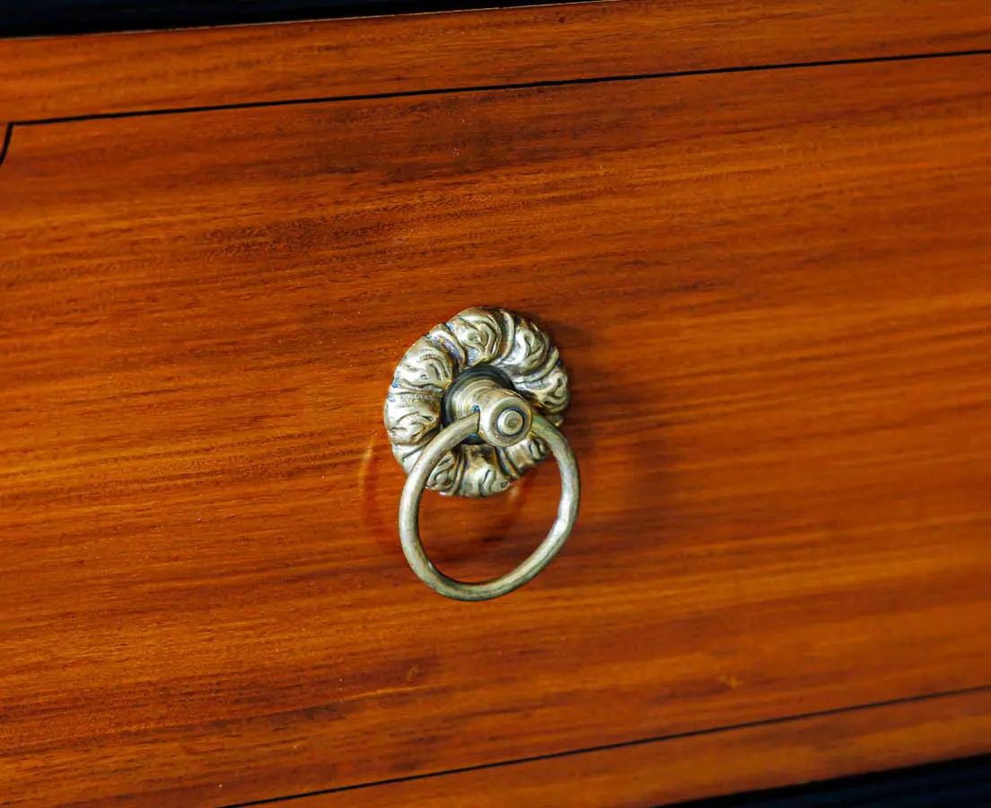 Antique Chests of Drawers - British Colonial Camphor & Ebony Secretaire Chest of Drawers - The Past Perfect Collection Singapore