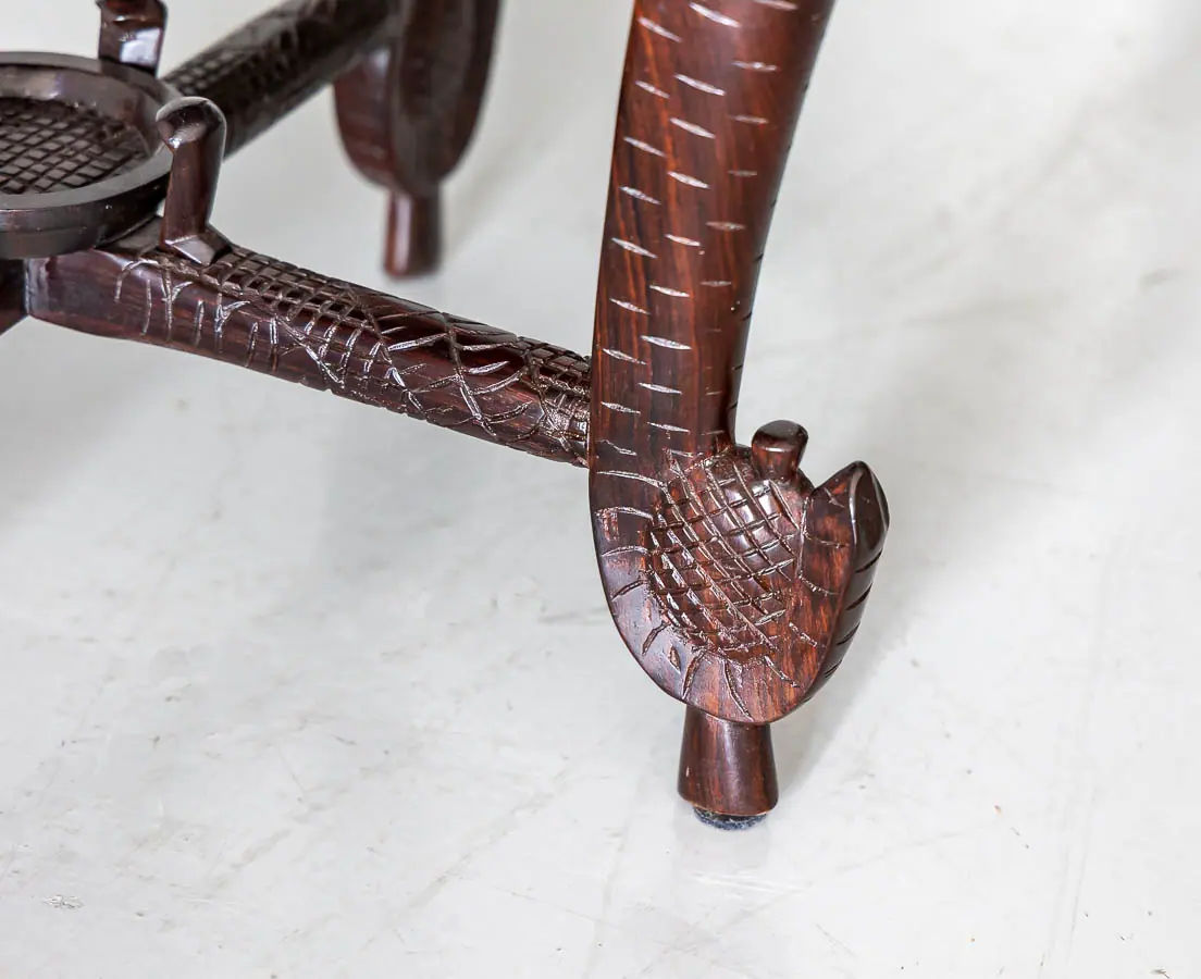 Antique Side Tables - British Colonial Carved Elephant Head Table - The Past Perfect Collection - Singapore