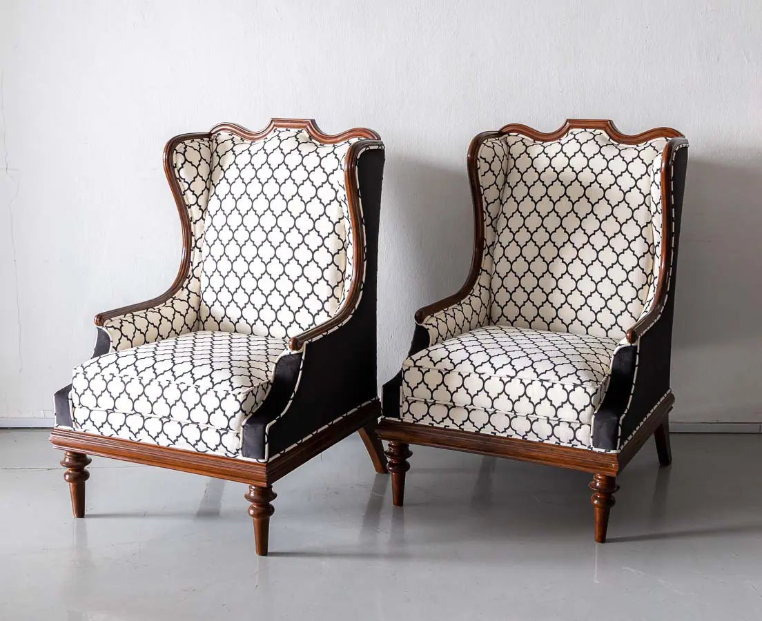 Antique Chairs - British Colonial Walnut Chairs - The Past Perfect Collection - Singapore