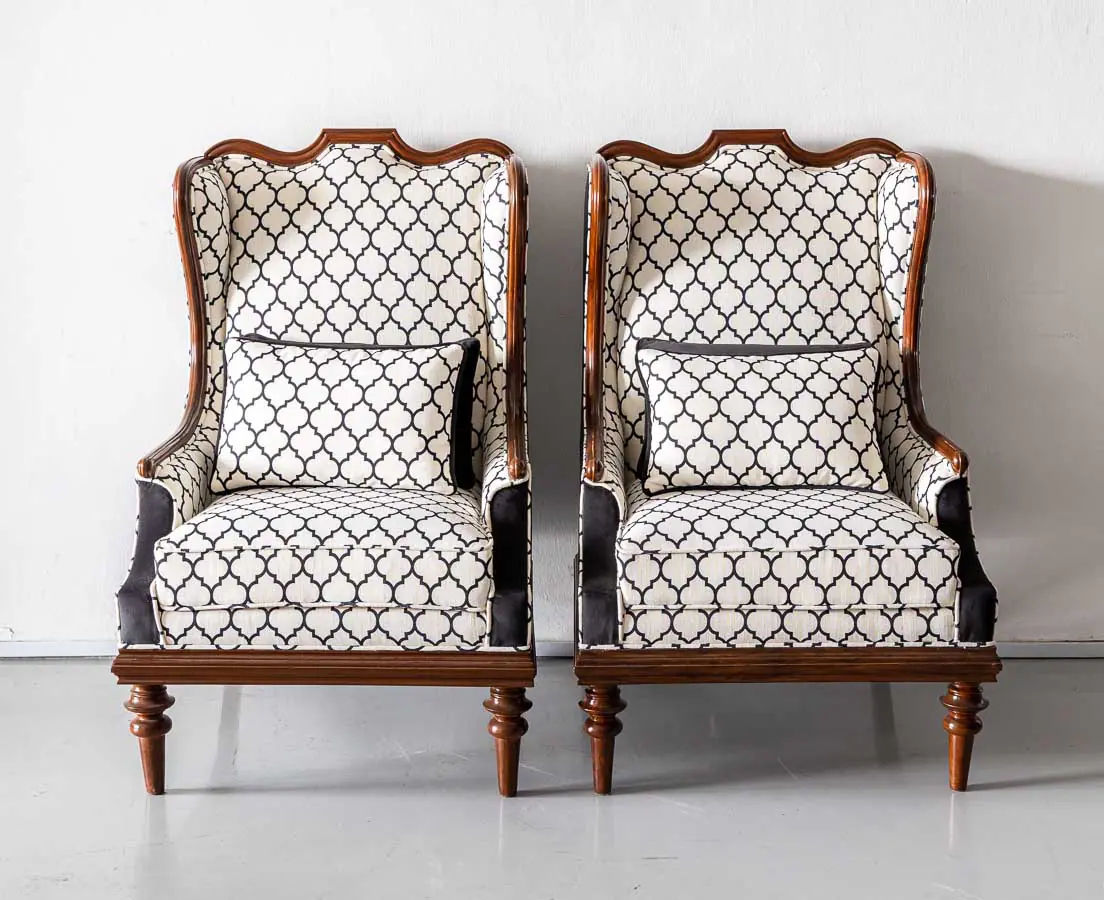 Antique Chairs - British Colonial Walnut Chairs - The Past Perfect Collection - Singapore