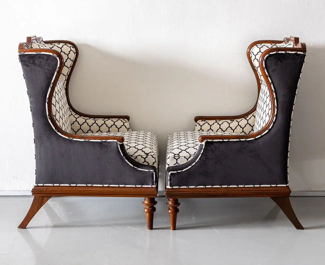 Antique Chairs - British Colonial Walnut Chairs - The Past Perfect Collection - Singapore