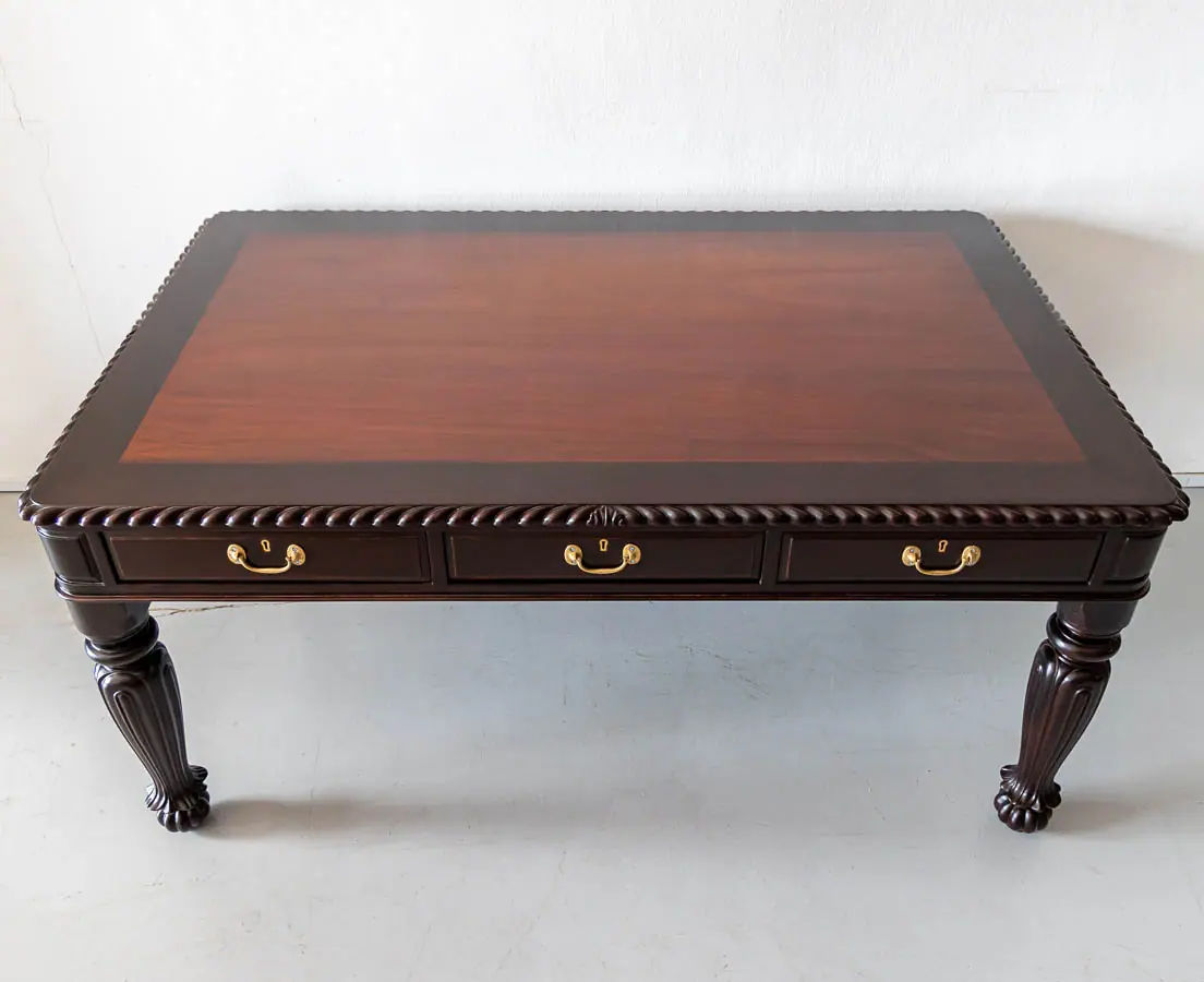 Antique Desks - British Colonial Rosewood & Mahogany Partners' Desk - The Past Perfect Collection - Singapore