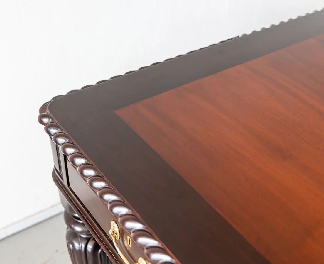 Antique Desks - British Colonial Rosewood & Mahogany Partners' Desk - The Past Perfect Collection - Singapore