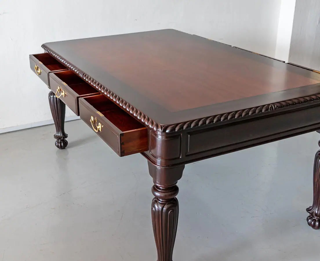 Antique Desks - British Colonial Rosewood & Mahogany Partners' Desk - The Past Perfect Collection - Singapore