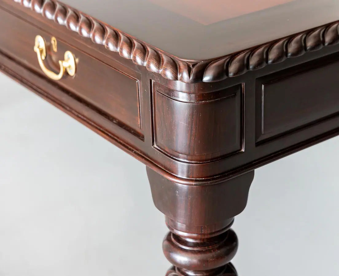 Antique Desks - British Colonial Rosewood & Mahogany Partners' Desk - The Past Perfect Collection - Singapore