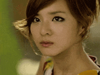 female with confused huh expression