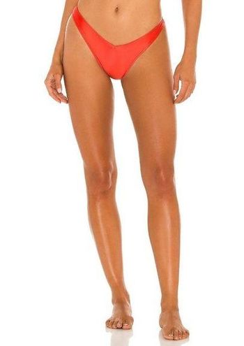 Frankies Bikinis Enzo Satin Cheeky Bikini Bottom In Grenadine New Size