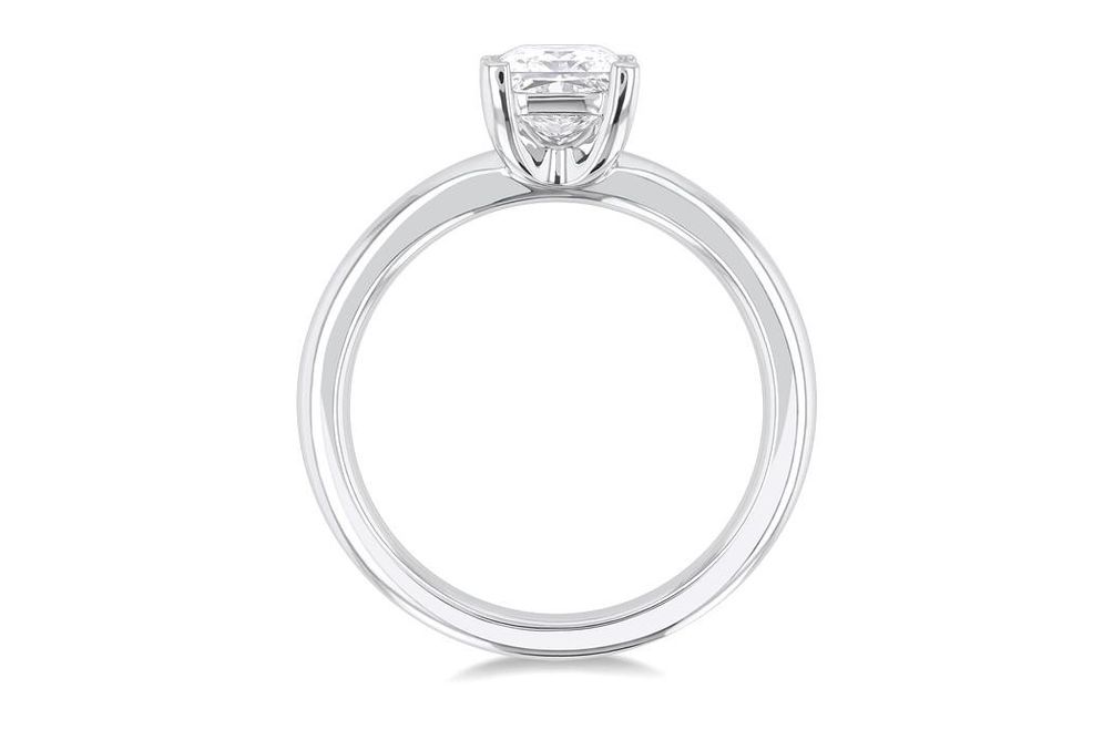 1 ctw Princess Cut Lab Grown Diamond Solitaire Ring in 10K White Gold- Size 5