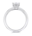 1 ctw Princess Cut Lab Grown Diamond Solitaire Ring in 10K White Gold- Size 5