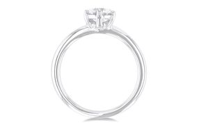 1 ctw Round Cut Lab Grown Diamond Solitaire Ring in 10K White Gold- Size 5