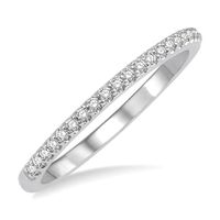 1/10 Ctw Round Cut Lab Grown Diamond Wedding Band in 10K White Gold - Size 5