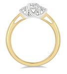1/2 ctw Round Cut Lab Grown Diamond Three-Stone Ring in 10K Yellow and White Gold - Size 5