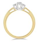 1/4 ctw Round Cut Lab Grown Diamond Three-Stone Ring in 10K Yellow and White Gold - Size 5