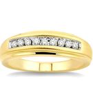 1/6 Ctw Round Diamond Women's Ring in 10K Yellow Gold - Size 5