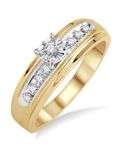 1/8 Ctw Round Cut Diamond Engagement Ring in 10K Yellow Gold - Size 5