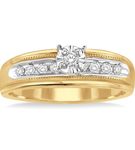 1/8 Ctw Round Cut Diamond Engagement Ring in 10K Yellow Gold - Size 5