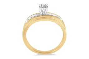 1/8 Ctw Round Cut Diamond Engagement Ring in 10K Yellow Gold - Size 5