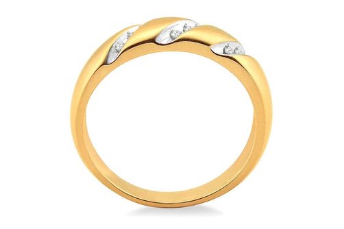 1/8 Ctw Round Cut Diamond Men's Ring in 10K Yellow Gold - Size 9