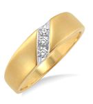 1/8 Ctw Round Cut Diamond Men's Ring in 10K Yellow Gold - Size 9