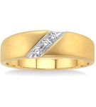 1/8 Ctw Round Cut Diamond Men's Ring in 10K Yellow Gold - Size 9