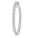 1 Ctw Round Cut Lab Grown Diamond In-Out Hoop Earring in 10K White Gold