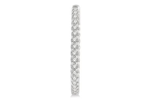 1 Ctw Round Cut Lab Grown Diamond In-Out Hoop Earring in 10K White Gold