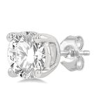 1 ctw Round Cut Lab Grown Diamond Stud Earring in 10K White Gold