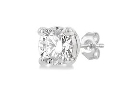 1/2 ctw Round Cut Lab Grown Diamond Stud Earring in 10K White Gold