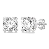 1/2 ctw Round Cut Lab Grown Diamond Stud Earring in 10K White Gold