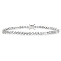 1 ctw Round Cut Lab Grown Diamond Illusion Bracelet in 10K White Gold