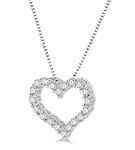 1/2 ctw Round Cut Lab Grown Diamond Heart Shape Pendant With Chain in 10K White Gold