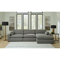 Benchcraft Elyza 3-Piece Sectional with Chaise-Smoke