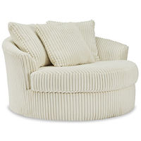 Signature Design by Ashley Lindyn Oversized Swivel Accent Chair-Ivory