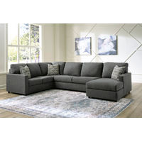 Signature Design by Ashley Edenfield 3-Piece Sectional with Chaise-Charcoal