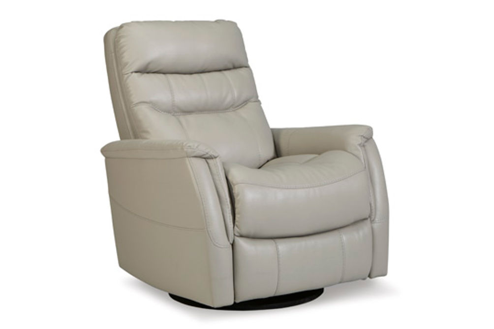 Signature Design by Ashley Riptyme Swivel Glider Recliner-Dove Gray