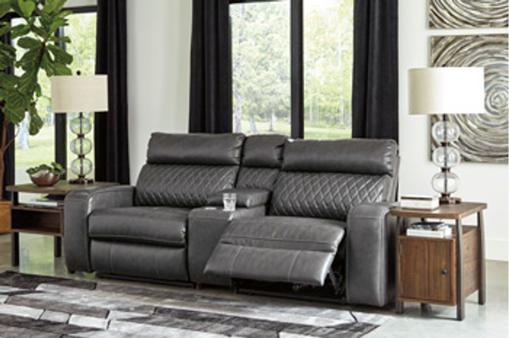 Samperstone 3-Piece Power Reclining Sectional Loveseat-Gray