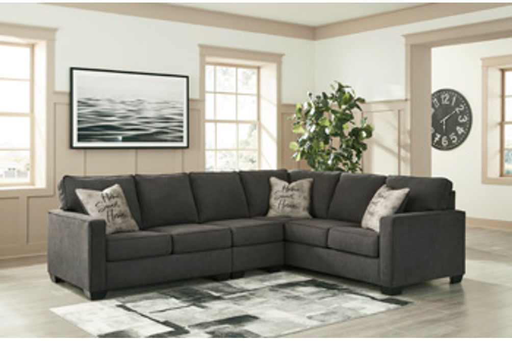 Signature Design by Ashley Lucina 3-Piece Sectional-Charcoal