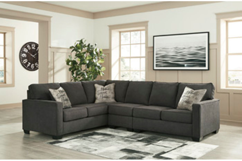 Signature Design by Ashley Lucina 3-Piece Sectional-Charcoal