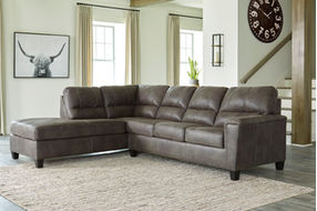 Signature Design by Ashley Navi 2-Piece Sleeper Sectional with Chaise-Smoke