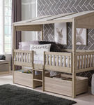 Signature Design by Ashley Wrenalyn Twin Loft Bed with Under Bed Bin Storage